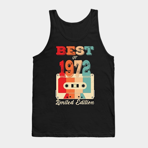 Retro Best of 1972 Cassette Tape 50th Birthday Tank Top by Art master